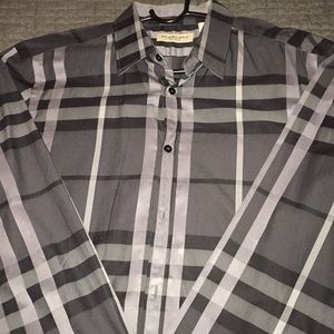 Burberry striped grey n black dress shirt